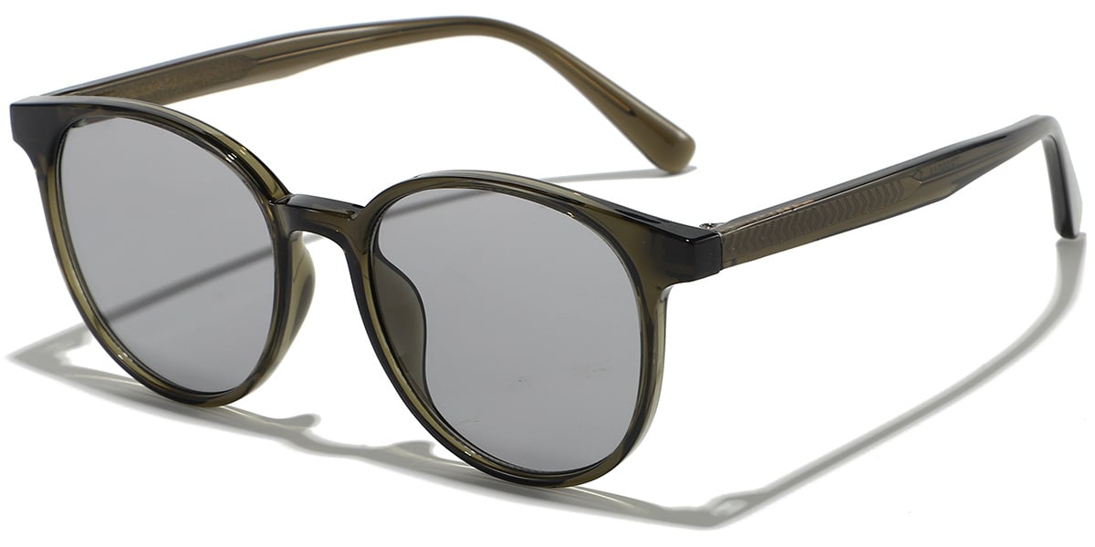 Round Sunglasses translucent-green+light_grey