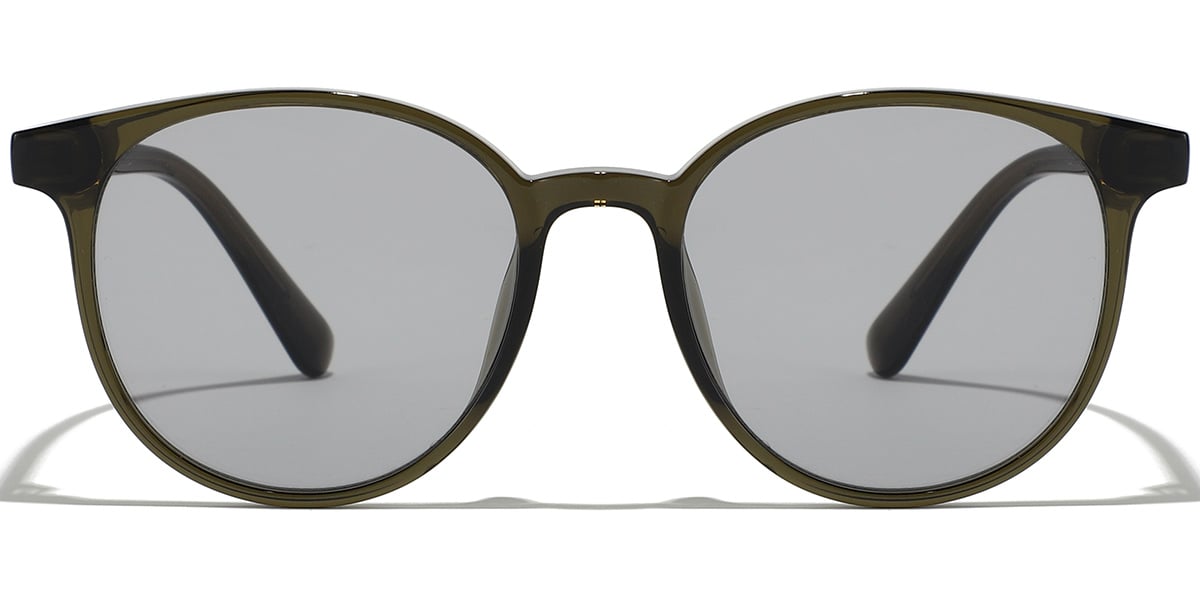 Round Sunglasses translucent-green+light_grey