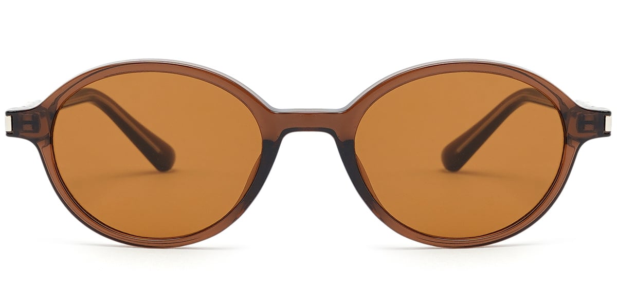 Round Sunglasses translucent-brown+amber