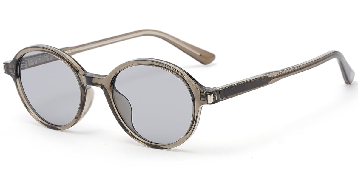 Round Sunglasses translucent-green+light_grey