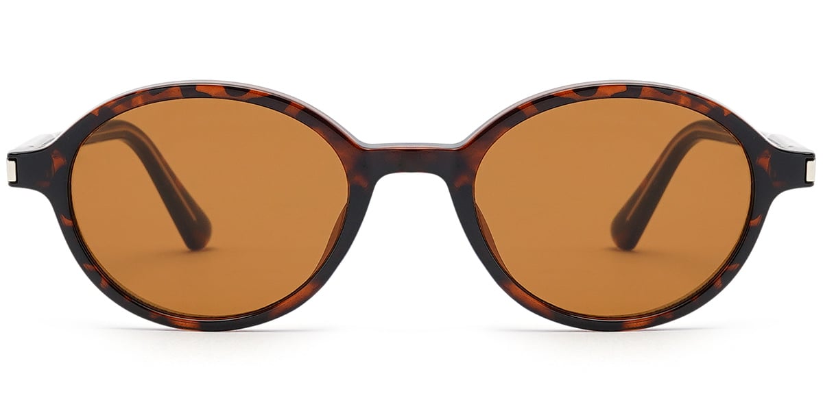 Round Sunglasses tortoiseshell+amber