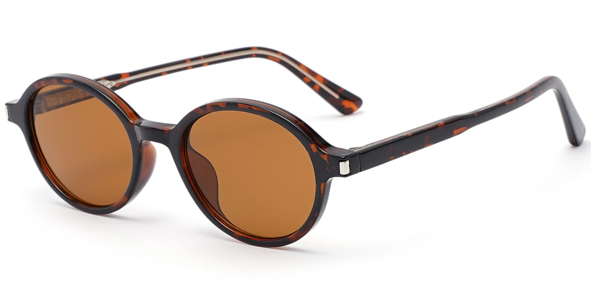 Round Sunglasses tortoiseshell+amber