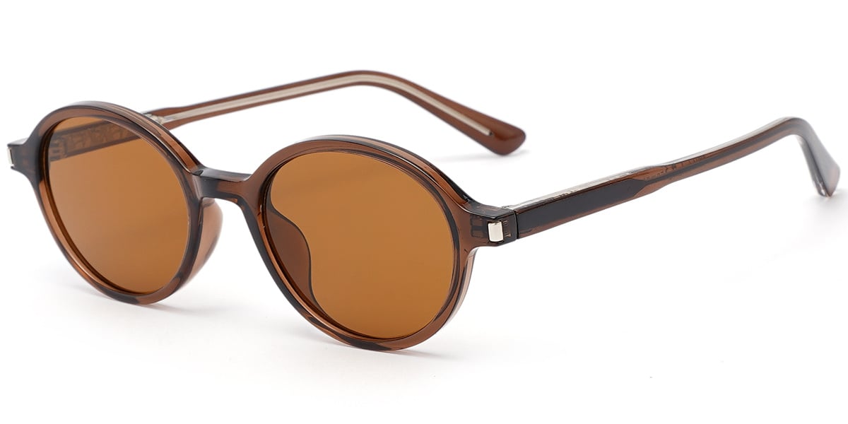 Round Sunglasses translucent-brown+amber