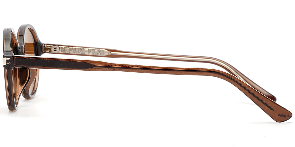 Round Sunglasses translucent-brown+amber
