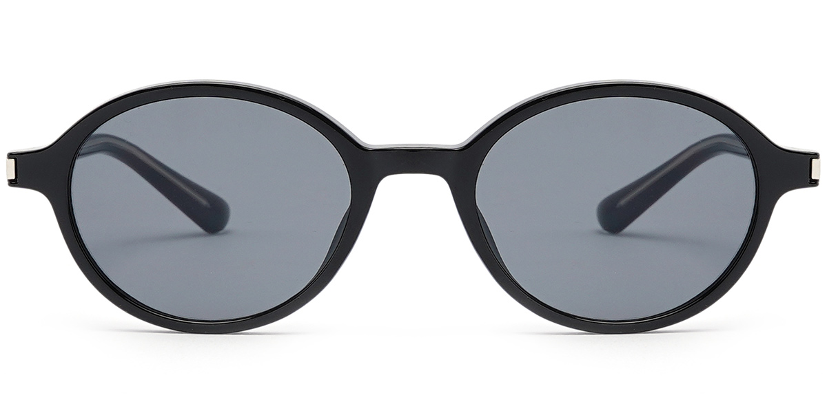 Round Sunglasses black+dark_grey