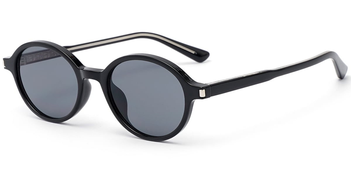 Round Sunglasses black+dark_grey