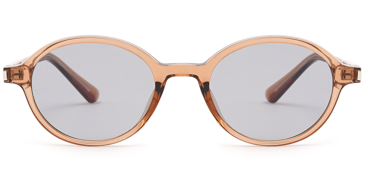 Round Sunglasses translucent-pink+light_grey
