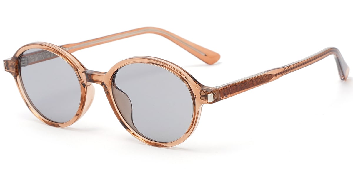 Round Sunglasses translucent-pink+light_grey