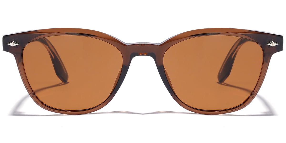 Rectangle Sunglasses translucent-brown+amber