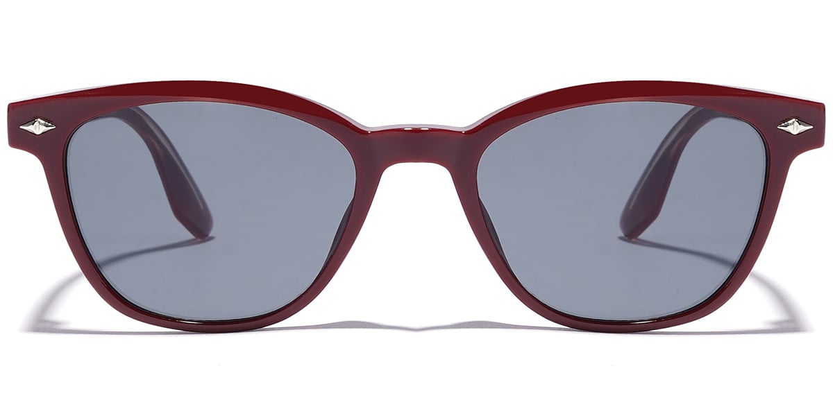 Rectangle Sunglasses wine_red+dark_grey