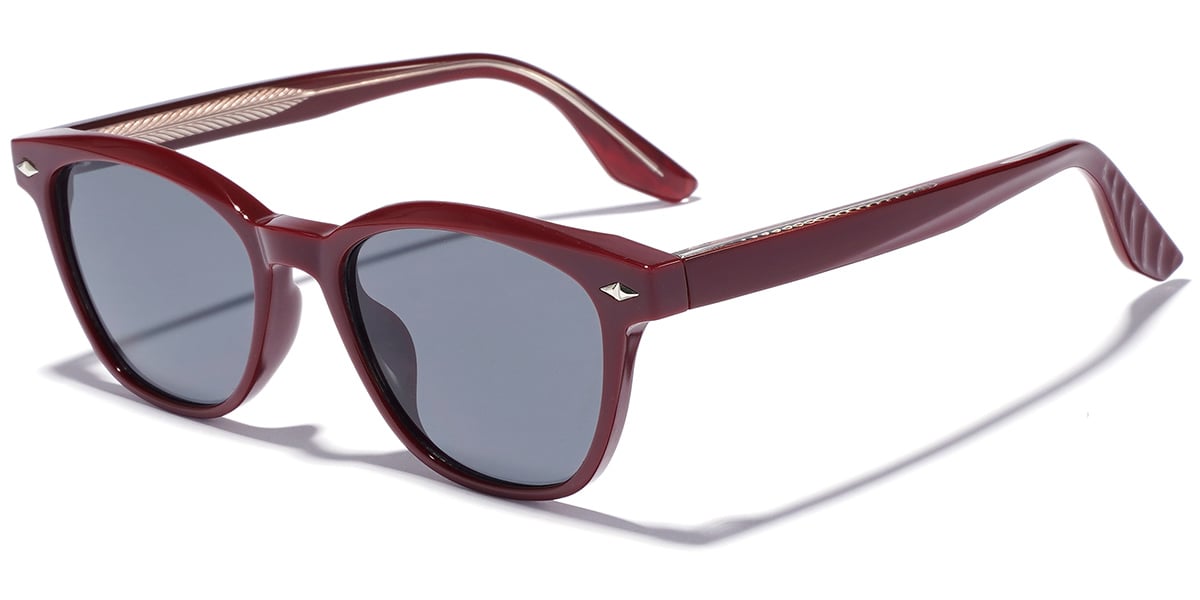 Rectangle Sunglasses wine_red+dark_grey