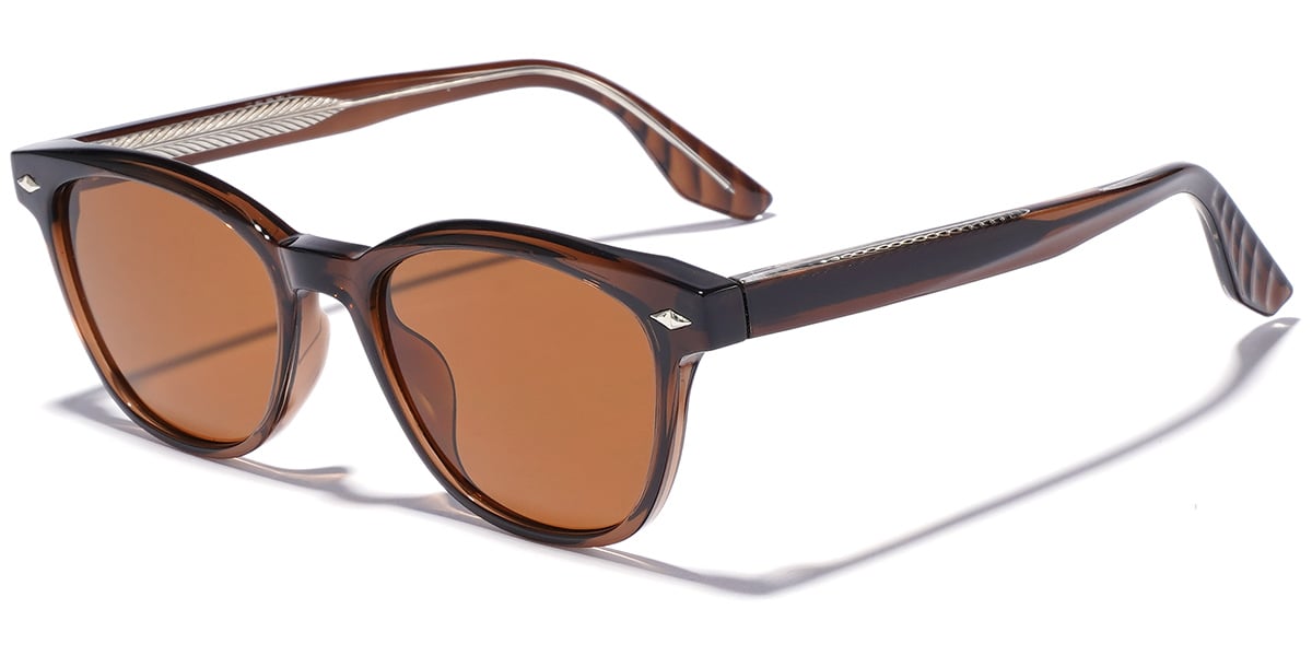 Rectangle Sunglasses translucent-brown+amber