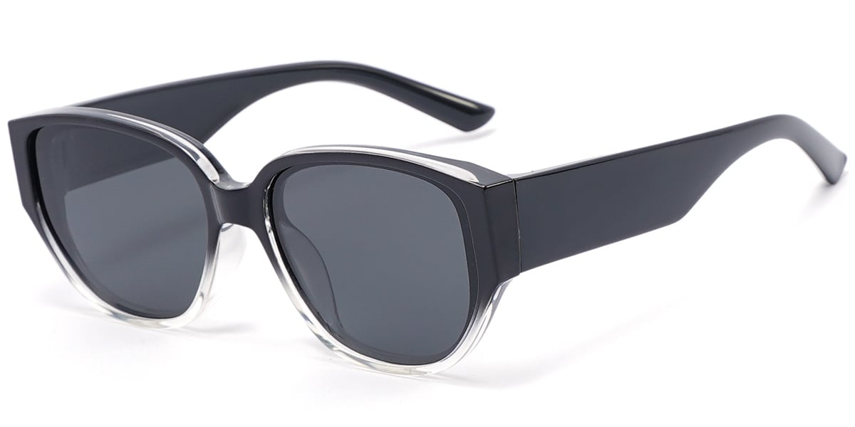 Kid's Geometric Sunglasses gradient_black+dark_grey_polarized