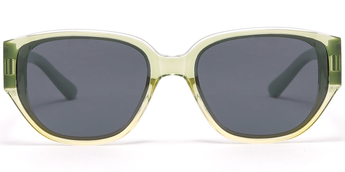 Kid's Geometric Sunglasses gradient_green+dark_grey_polarized