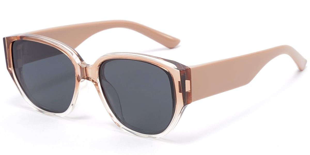 Kid's Geometric Sunglasses gradient_brown+dark_grey_polarized