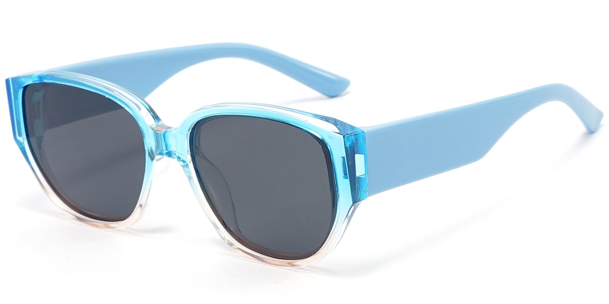 Kid's Geometric Sunglasses gradient_blue+dark_grey_polarized