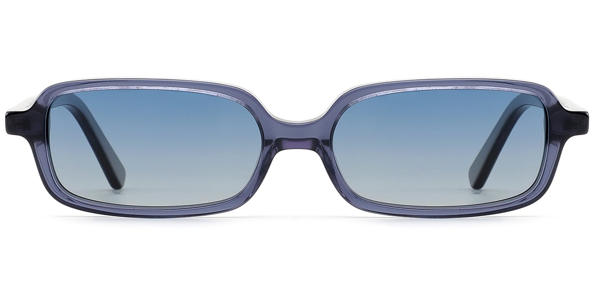 Acetate Rectangle Sunglasses translucent-blue+gradient_blue_polarized