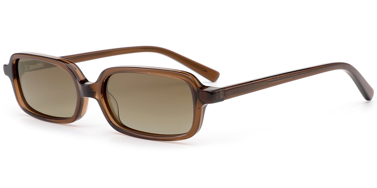 Acetate Rectangle Sunglasses translucent-brown+gradient_amber_polarized
