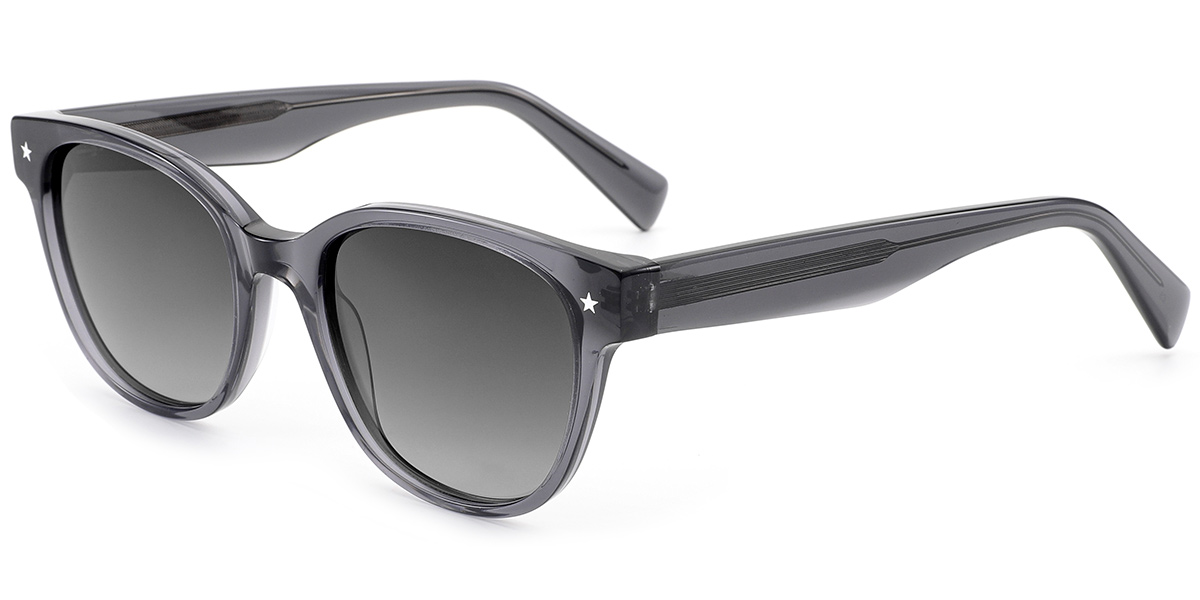 Acetate Square Sunglasses translucent-grey+gradient_grey_polarized
