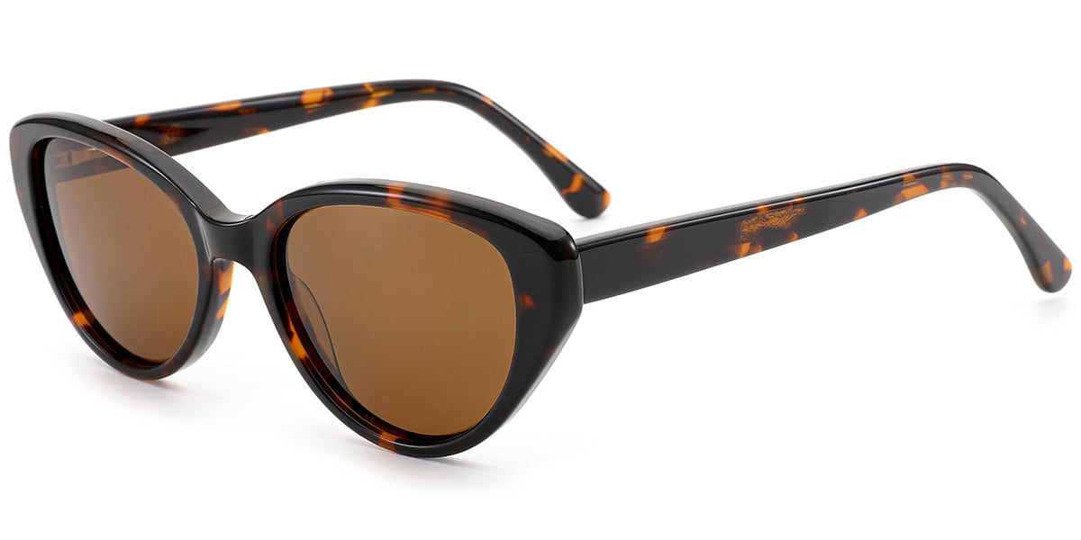 Acetate Geometric Sunglasses tortoiseshell+amber_polarized