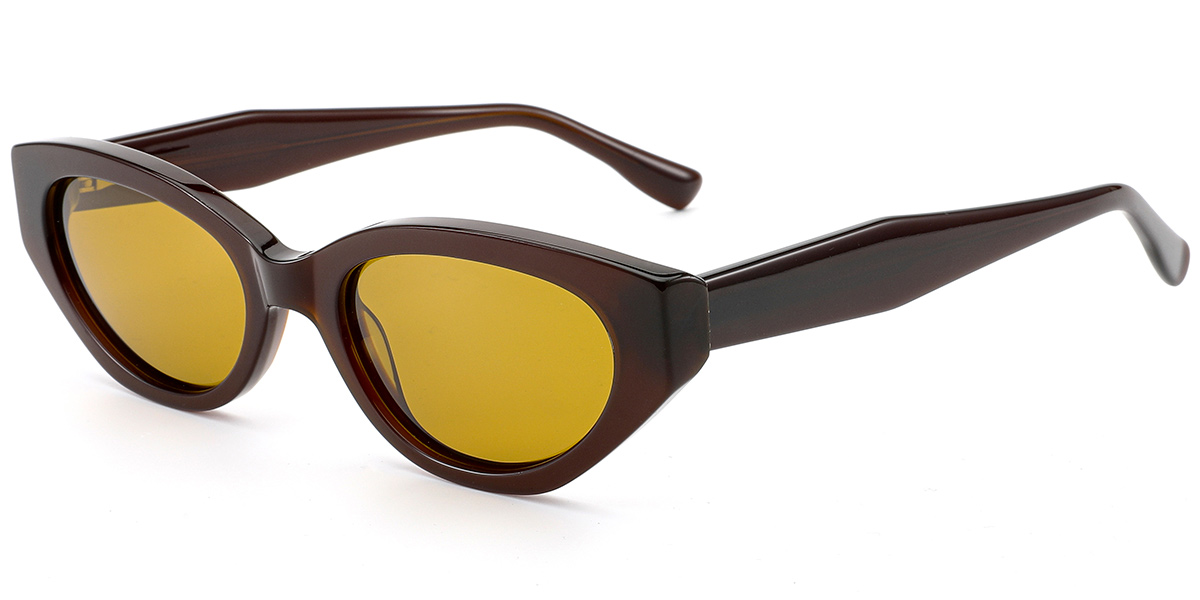 Acetate Oval Sunglasses brown+yellow_polarized
