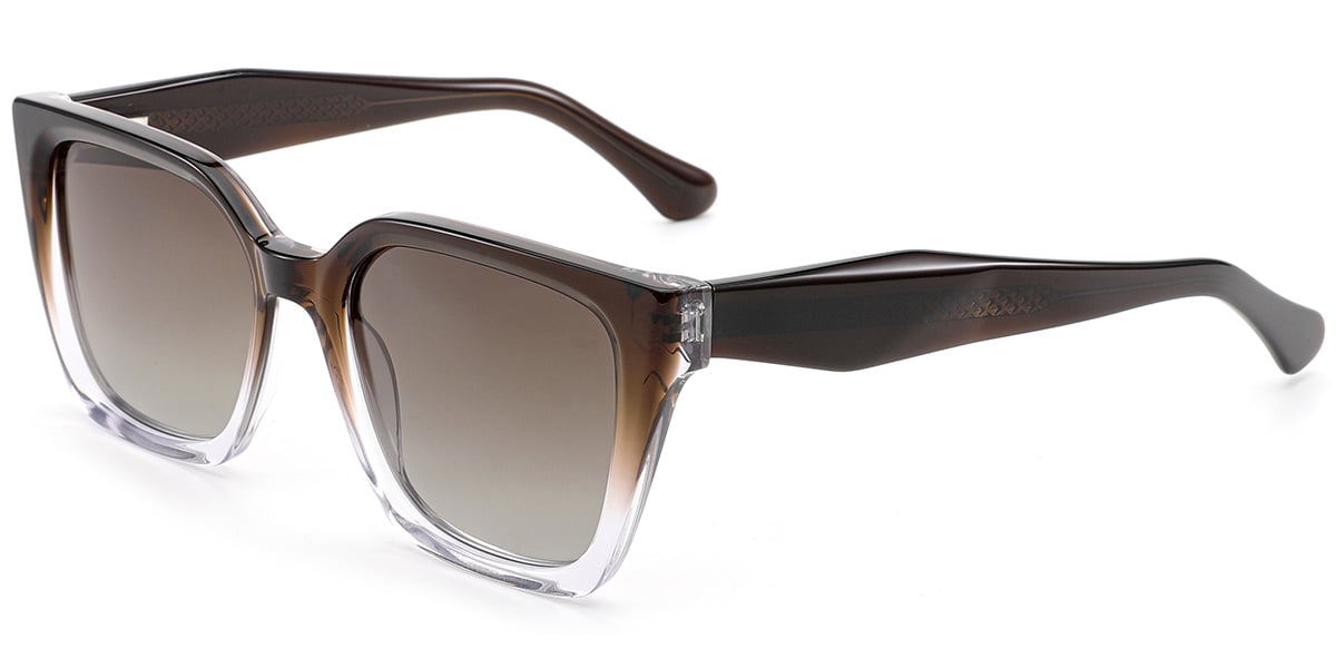 Acetate Square Sunglasses gradient_brown+gradient_amber_polarized