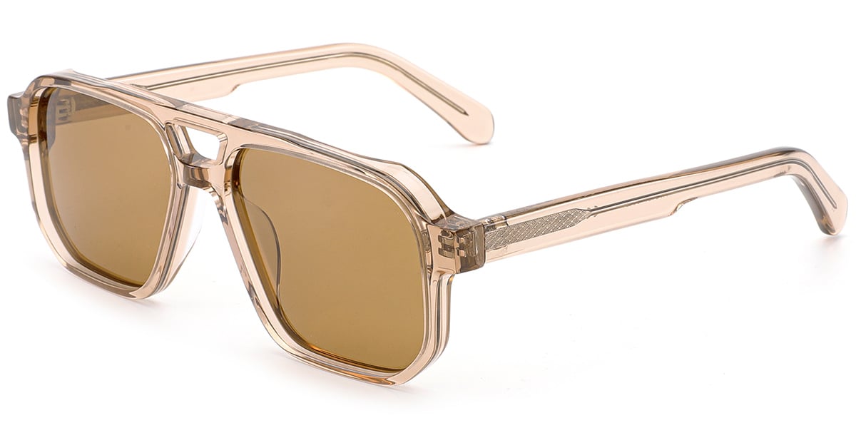Acetate Aviator Sunglasses translucent-brown+amber_polarized