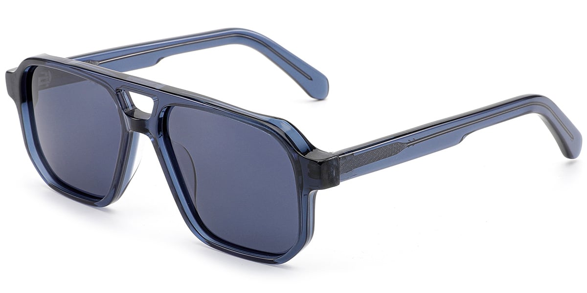 Acetate Aviator Sunglasses translucent-blue+blue_polarized