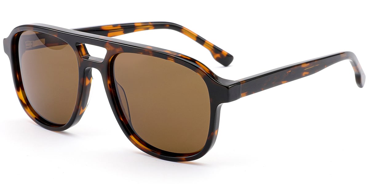 Acetate Aviator Sunglasses tortoiseshell+amber_polarized