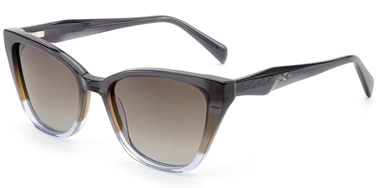 Acetate Square Sunglasses pattern-grey+gradient_amber_polarized