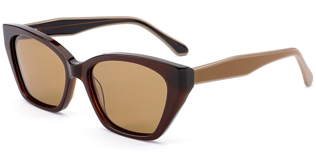 Acetate Square Sunglasses brown+amber_polarized
