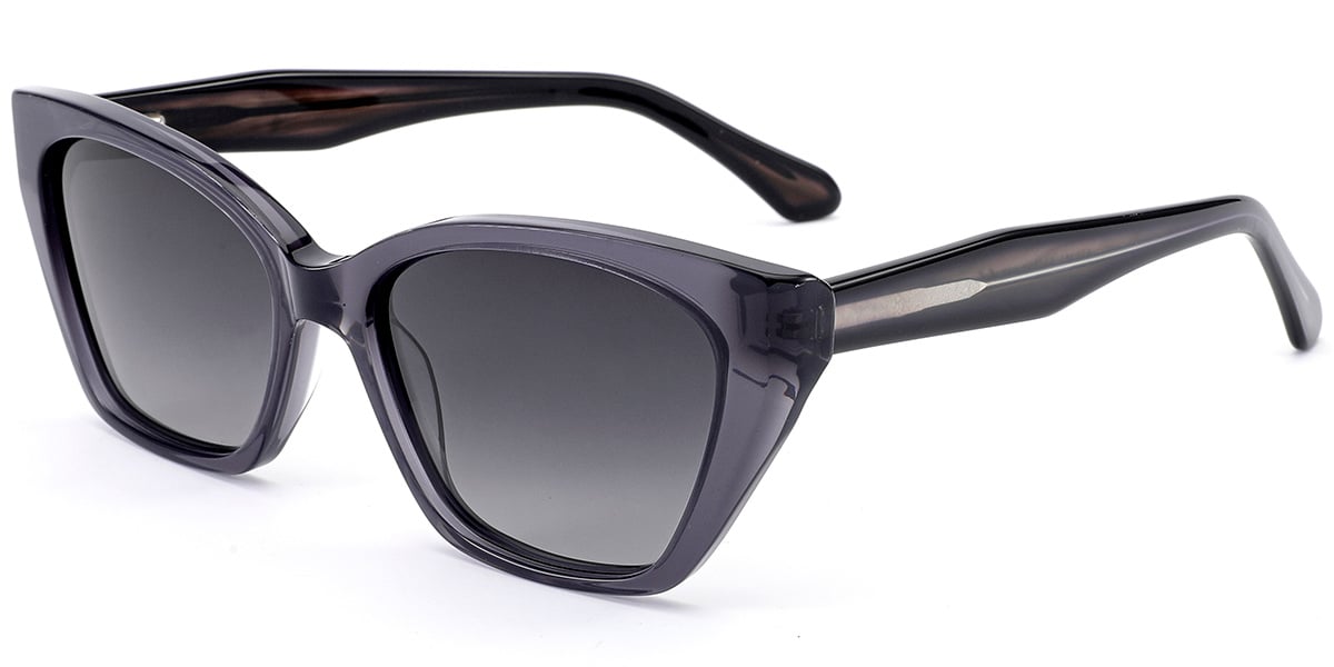 Acetate Square Sunglasses translucent-grey+gradient_grey_polarized