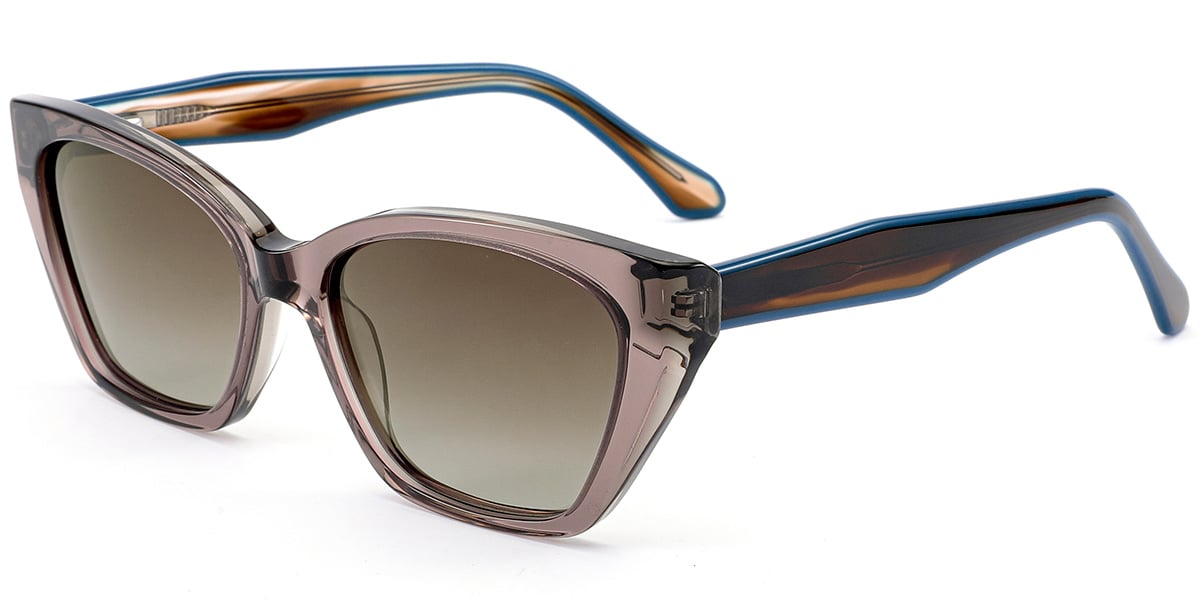 Acetate Square Sunglasses translucent-brown+gradient_amber_polarized