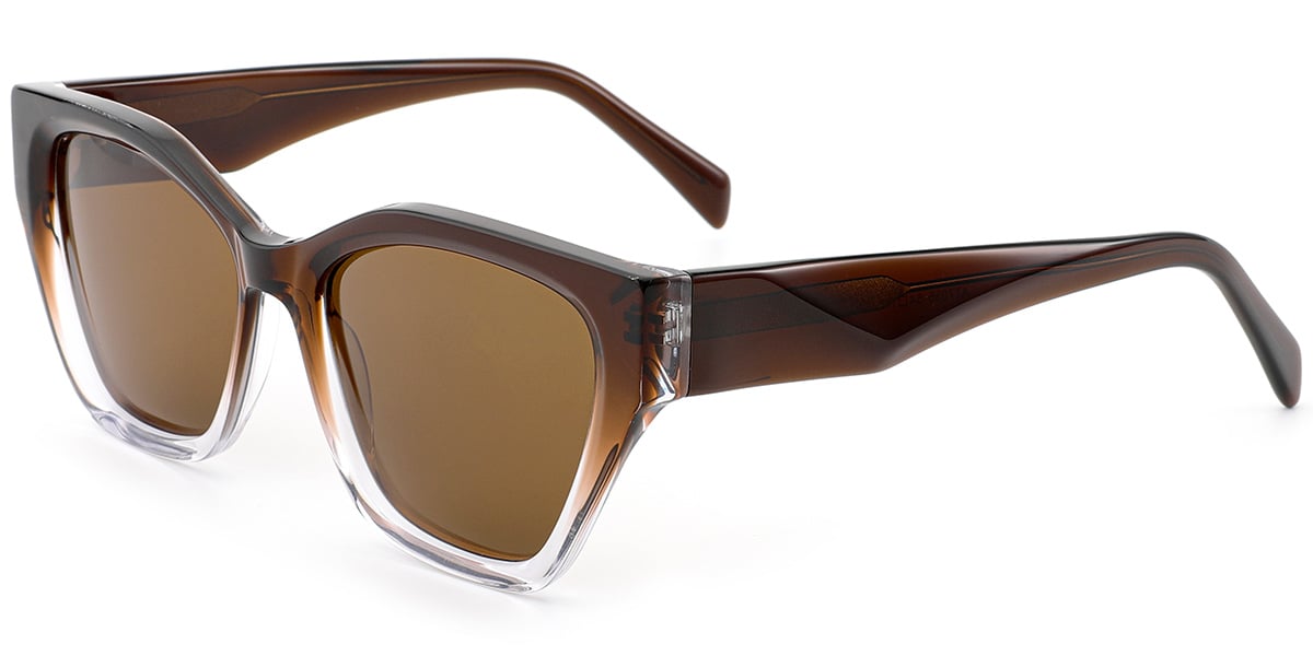 Acetate Square Sunglasses gradient_brown+amber_polarized
