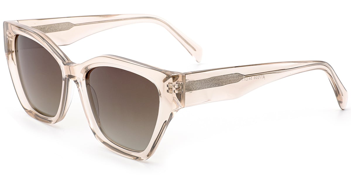 Acetate Square Sunglasses translucent-light_brown+gradient_amber_polarized
