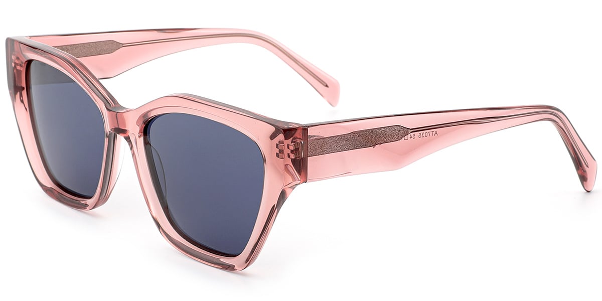Acetate Square Sunglasses translucent-pink+blue_polarized