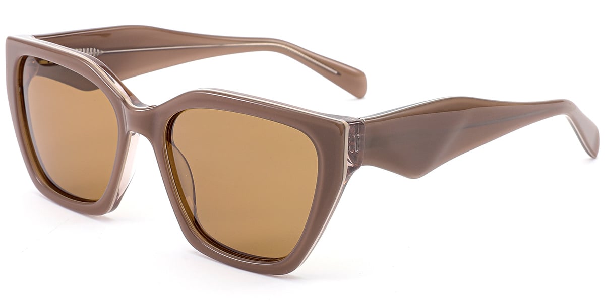 Acetate Square Sunglasses coffee+amber_polarized