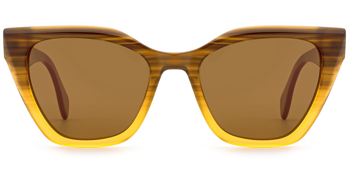 Acetate Square Sunglasses pattern-brown+amber_polarized