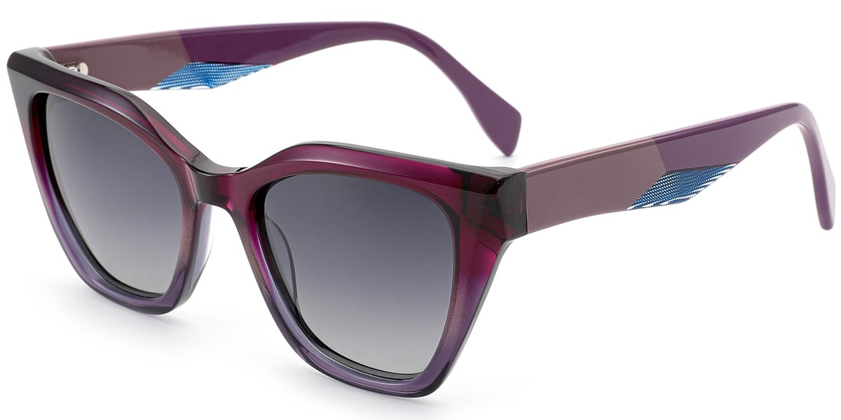 Acetate Square Sunglasses gradient_rose+gradient_grey_polarized