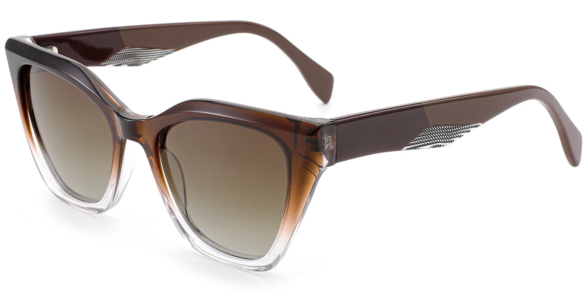 Acetate Square Sunglasses gradient_brown+gradient_amber_polarized
