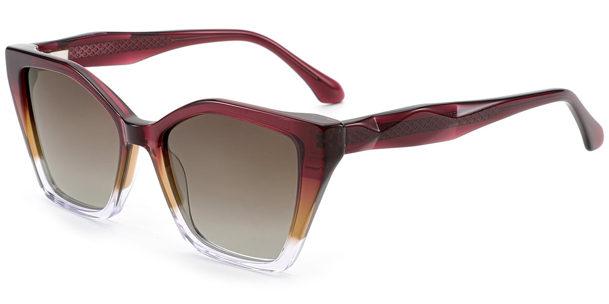 Acetate Square Sunglasses gradient_rose+gradient_amber_polarized