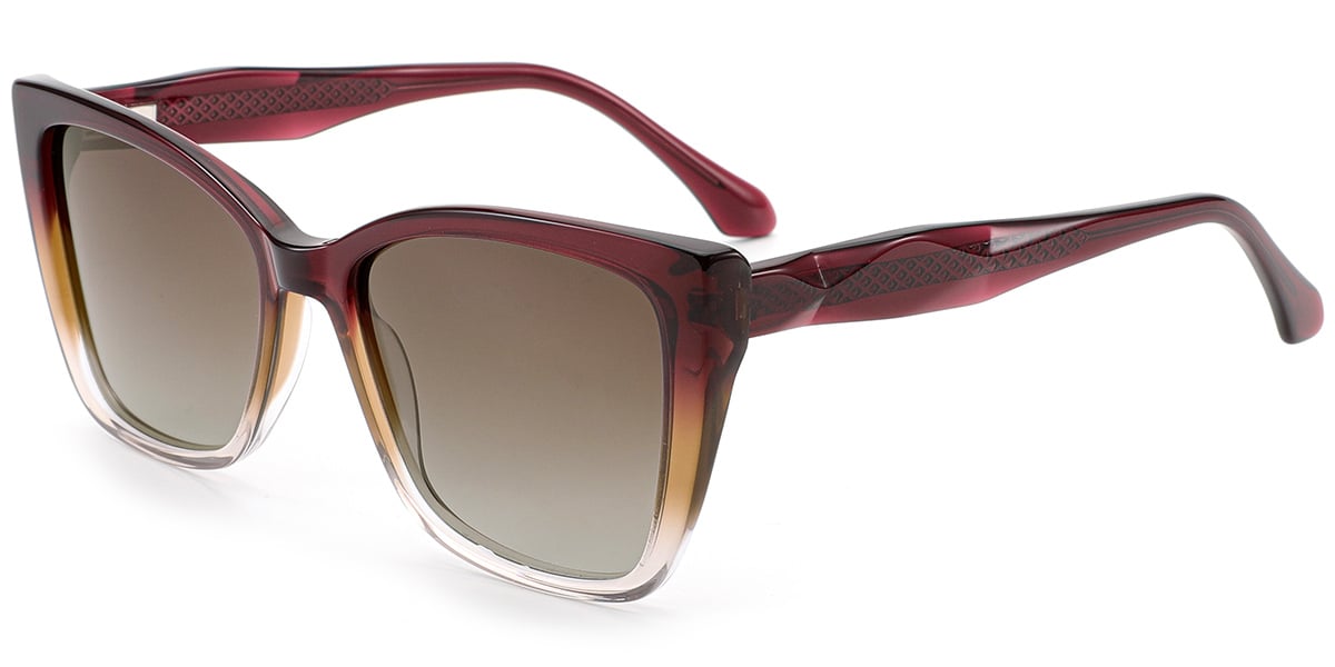 Acetate Square Sunglasses gradient_rose+gradient_amber_polarized