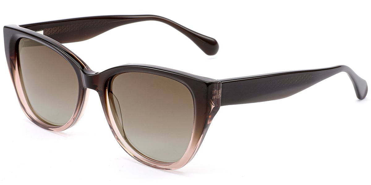 Acetate Geometric Sunglasses gradient_brown+gradient_amber_polarized
