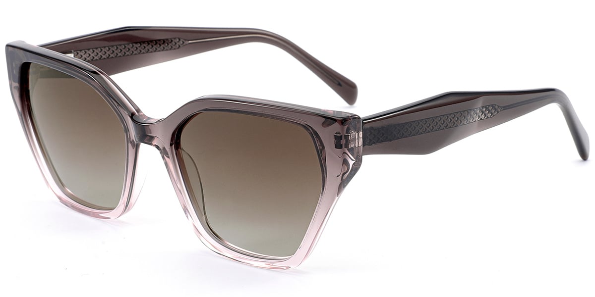 Acetate Geometric Sunglasses gradient_brown+gradient_amber_polarized