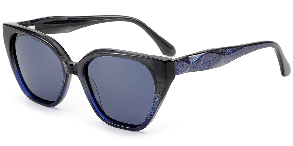 Acetate Square Sunglasses gradient_grey+blue_polarized