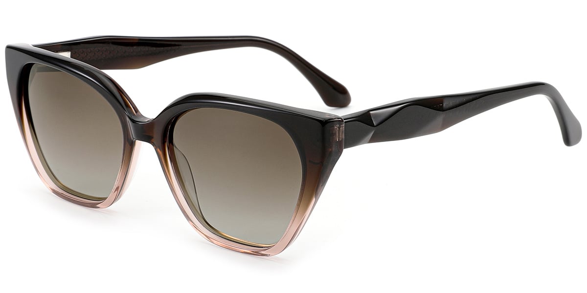 Acetate Square Sunglasses gradient_brown+gradient_amber_polarized