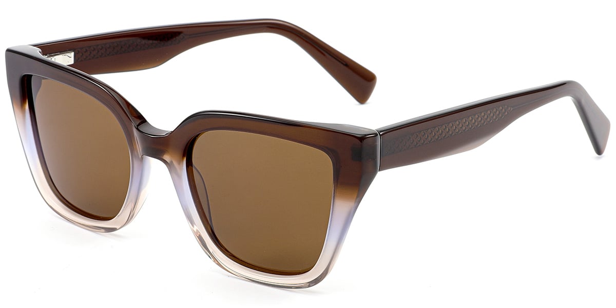 Acetate Square Sunglasses pattern-brown+amber_polarized