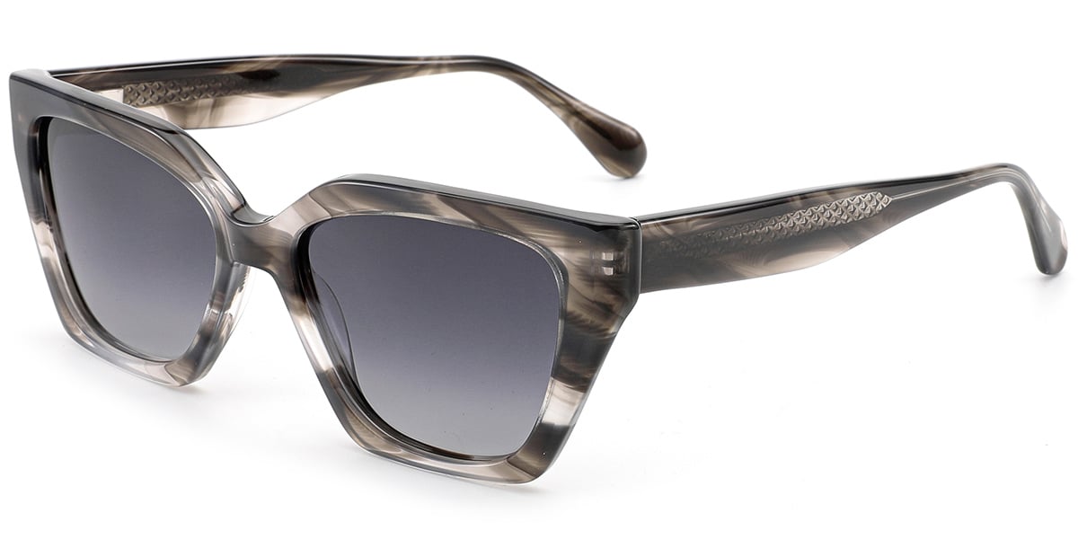 Acetate Square Sunglasses pattern-grey+gradient_grey_polarized