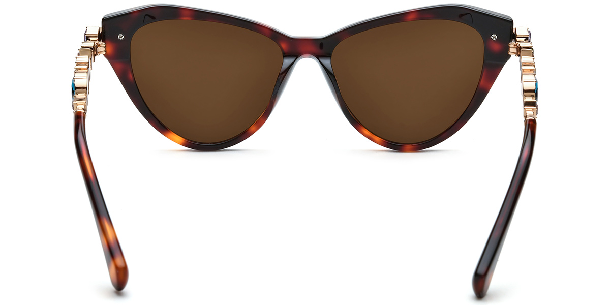 Acetate Cat Eye Sunglasses tortoiseshell+amber_polarized